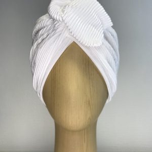 Turban à nœud plissé blanc